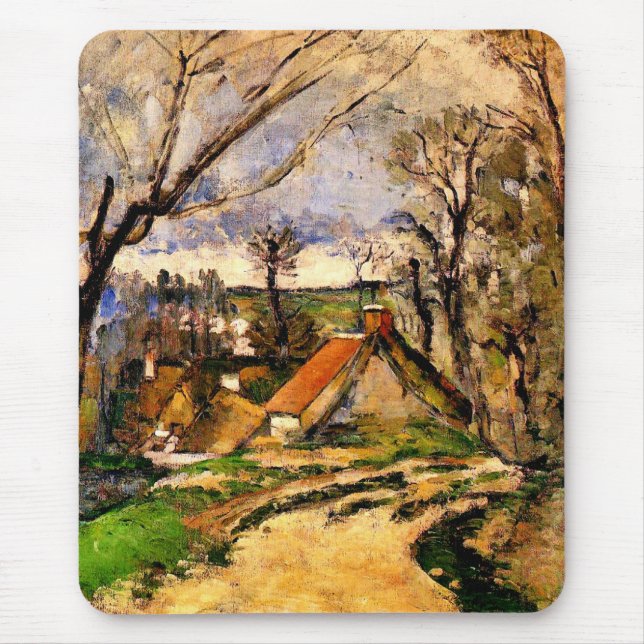 Cezanne - Cottages of Auvers Mouse Mat (Front)