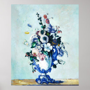 Cezanne Flowers in Rococo Vase Vintage Art Print