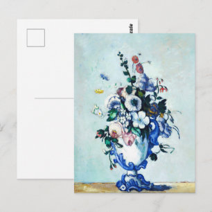 Cezanne Flowers in Rococo Vase Vintage Art Print Postcard