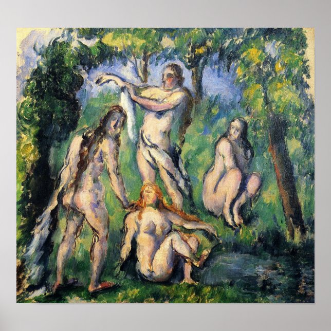 Cézanne - Four Bathers 1880 Poster (Front)