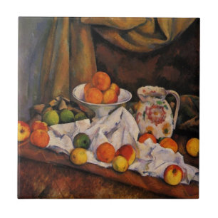 Cezanne: Fruit Bowl, Pitcher and Fruit artwork Tile