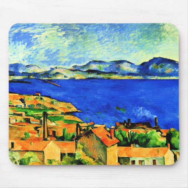 Cezanne - Gulf of Marseille, famous painting, Mouse Mat (Front)