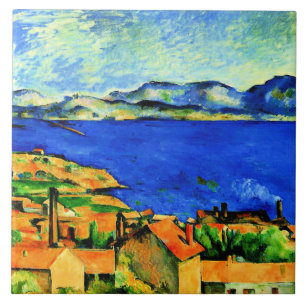Cezanne - Gulf of Marseille, famous painting, Tile