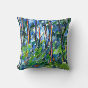 Cezanne - In the Woods, famous painting Cushion