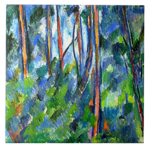 Cezanne - In the Woods, famous painting Tile