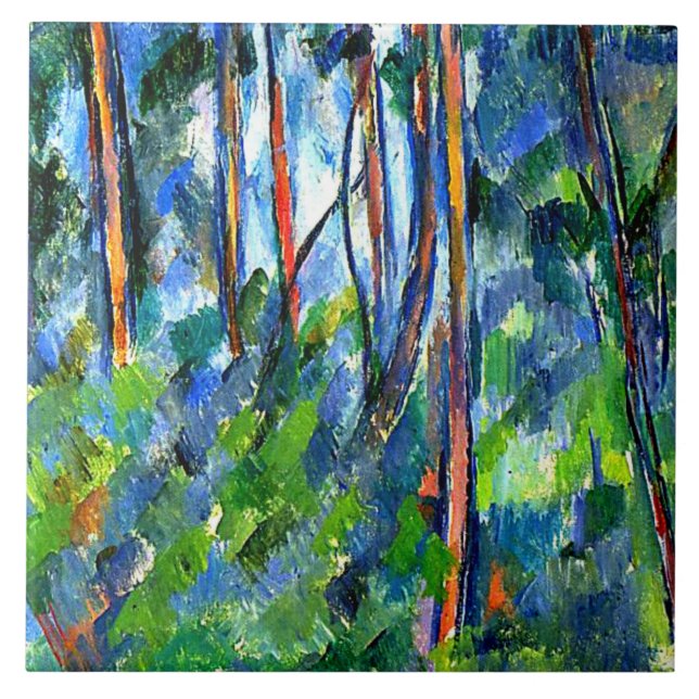 Cezanne - In the Woods, famous painting Tile (Front)
