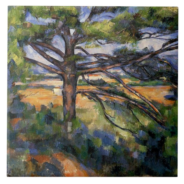 Cezanne - Large Pine and Red Earth, Tile (Front)
