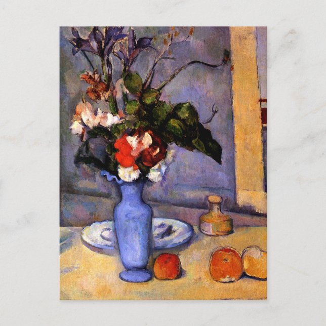 Cezanne painting Still Life With Blue Vase art Postcard (Front)