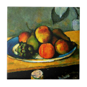 Cezanne - Peaches, Pears and Grapes Tile