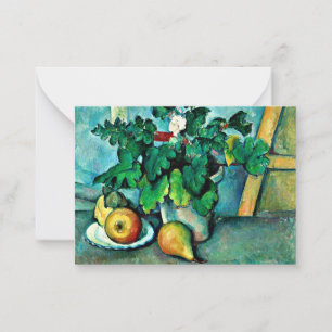 Cezanne - Pot of Primroses and Fruit Card