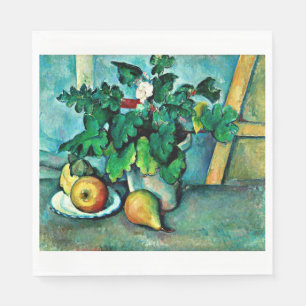 Cezanne - Pot of Primroses and Fruit Napkin