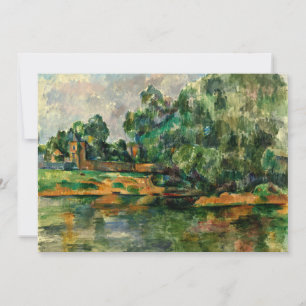 Cezanne - Riverbank, famous painting, Card