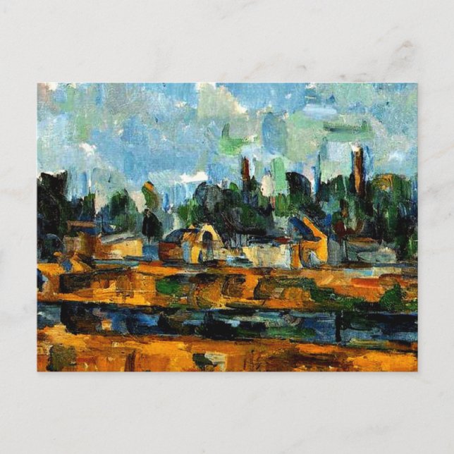 Cezanne - Riverbanks, landscape painting Postcard (Front)