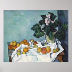 Cezanne Still Life Apples Primroses Art Print