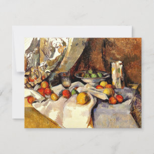 Cezanne - Still Life Post, Bottle, Cup and Fruit Card