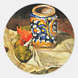 Cezanne - Still Life with Italian Earthenware Classic Round Sticker