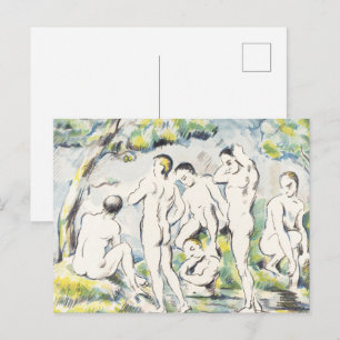 Cezanne The Bathers Vintage Lithograph Art Print Postcard