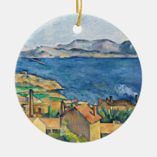 Cezanne - The Bay of Marseille from L'Estaque Ceramic Tree Decoration