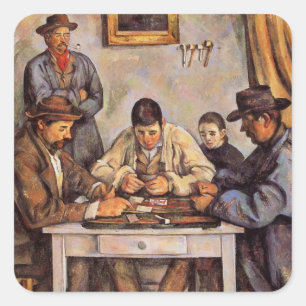 Cezanne - The Card Players, 1892 Square Sticker