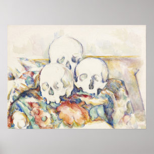 Cezanne The Three Skulls Vintage Art Poster Print