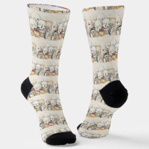 Cezanne The Three Skulls Vintage Art Poster Print Socks