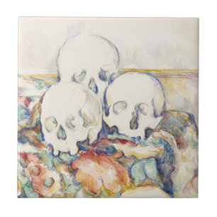 Cezanne The Three Skulls Vintage Art Poster Print Tile