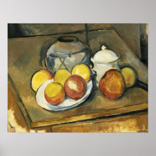 Cézanne - Vase, Sugar Bowl And Apples Poster