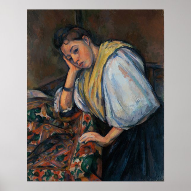 Cézanne - Young Italian Woman At A Table Poster (Front)