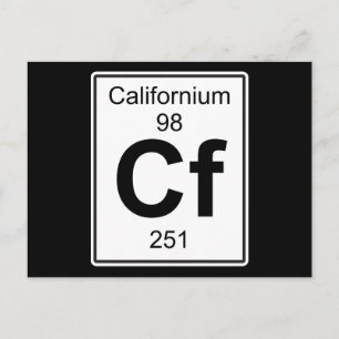 Cf - Californium Postcard