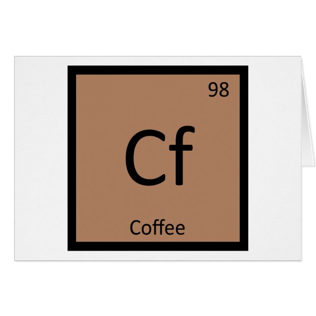 Cf - Coffee Chemistry Periodic Table Symbol (Front Horizontal)