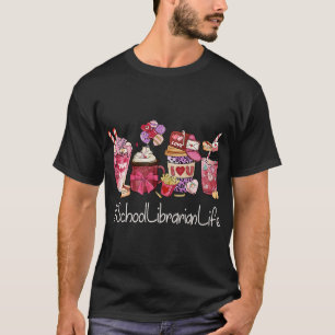 CF Coffee School Librarian Funny Women Coffee Hear T-Shirt