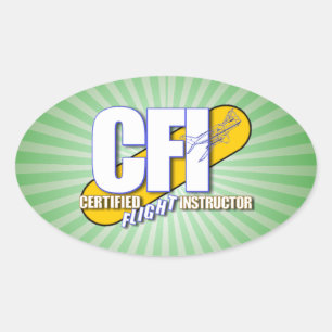 CFI LOGO - CERTIFIED FLIGHT INSTRUCTOR OVAL STICKER