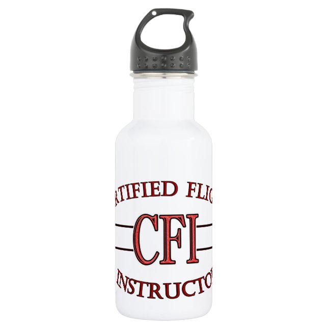 CFI LOGO RED CERTIFIED FLIGHT INSTRUCTOR 532 ML WATER BOTTLE (Front)