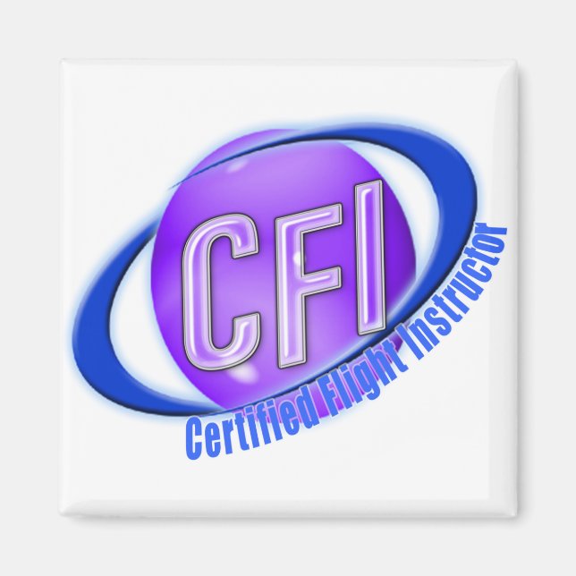 CFI ORB SWOOSH LOGO CERTIFIED FLIGHT INSTRUCTOR MAGNET (Front)