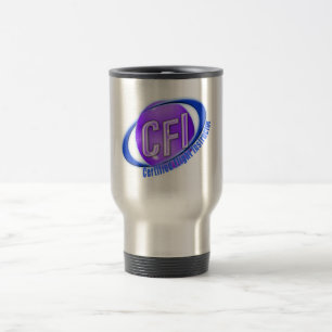 CFI ORB SWOOSH LOGO CERTIFIED FLIGHT INSTRUCTOR TRAVEL MUG
