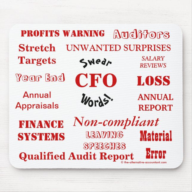 CFO Swear Words Annoying Funny Joke Mouse Mat (Front)