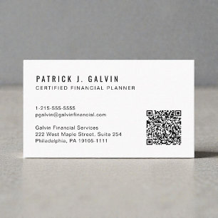 CFP Certified Financial Planner QR Code Business Card