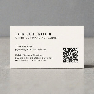 CFP Certified Financial Planner QR Code Business Card