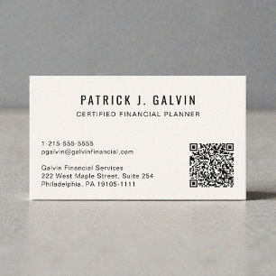 CFP Certified Financial Planner QR Code Business Card