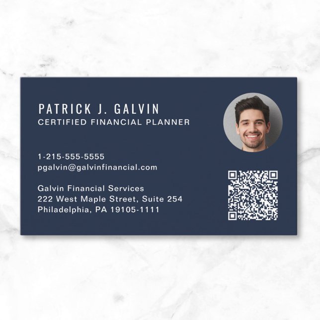 CFP Certified Financial Planner QR Code Photo Business Card (CFP Certified Financial Planner QR Code Photo Business Card)
