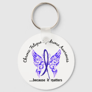 CFS Chronic Fatigue Syndrome Butterfly Key Ring
