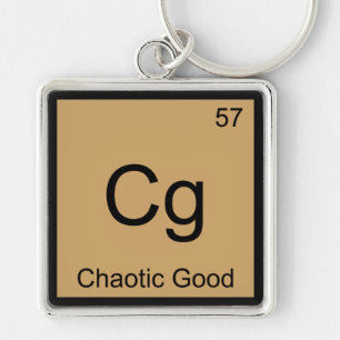 Cg - Chaotic Good Funny Chemistry Element Symbol T Key Ring
