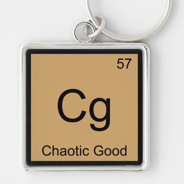 Cg - Chaotic Good Funny Chemistry Element Symbol T Key Ring (Front)