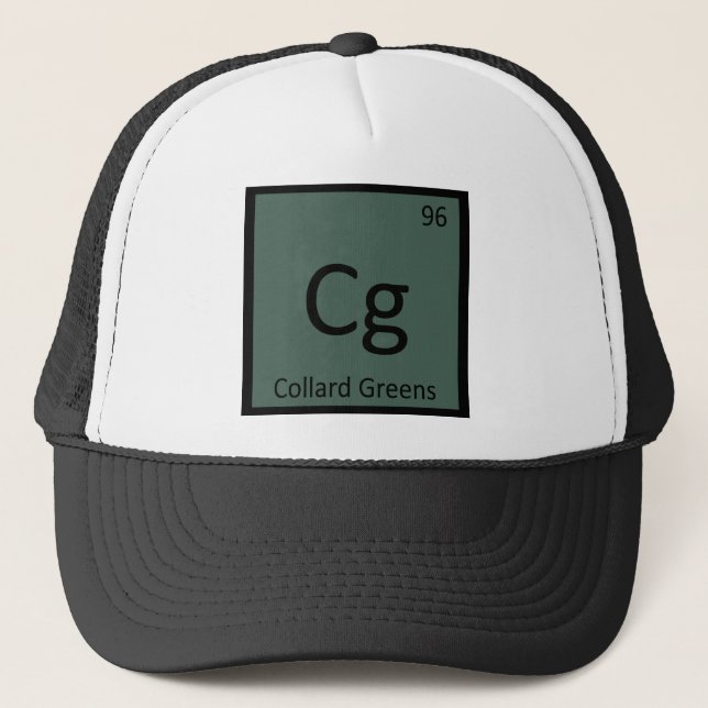 Cg - Collard Greens Vegetable Chemistry Symbol Trucker Hat (Front)