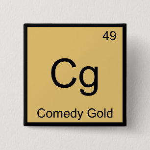 Cg - Comedy Gold Chemistry Element Symbol T-Shirt 15 Cm Square Badge