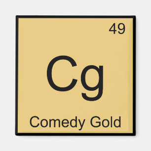 Cg - Comedy Gold Chemistry Element Symbol T-Shirt Magnet