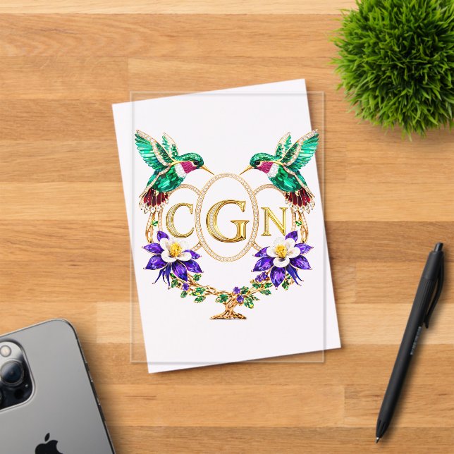 CGN Hummingbird Any Letters Custom Wedding Acrylic Invitations (Insitu (Invitation Card))