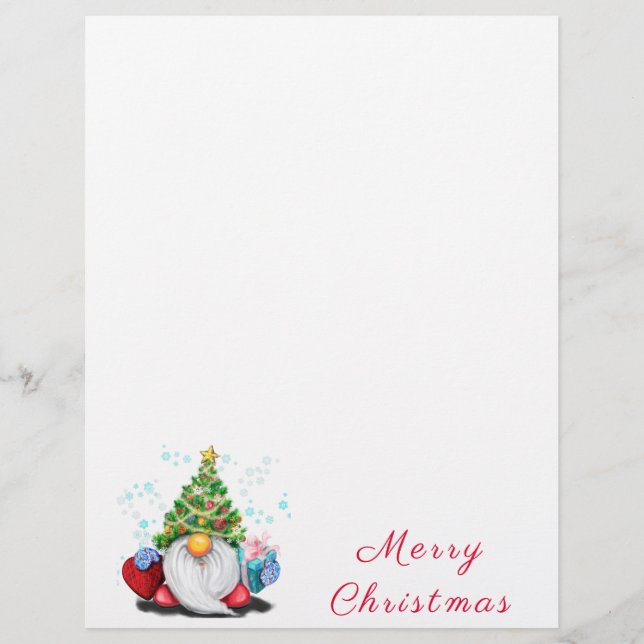Cgristmas Gnome with Gift Letterhead (Front)