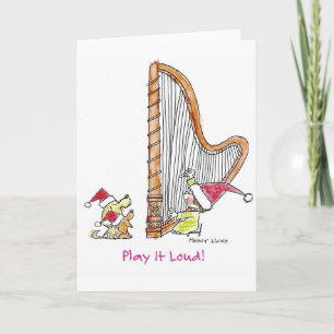 CH-004 Christmas Harp Holiday Card