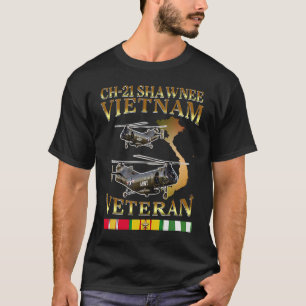 CH 21 Shawnee h21 helicopter Vietnam veteran T-Shirt